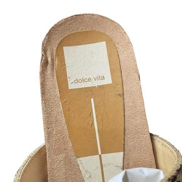 DOLCE VITA Women's Leopard Crochet Verna Wedge Slip On Leather Mules Size 8 NWOB - Picture 6 of 10